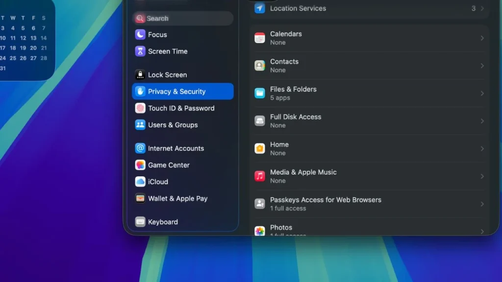Privacy Security Mac